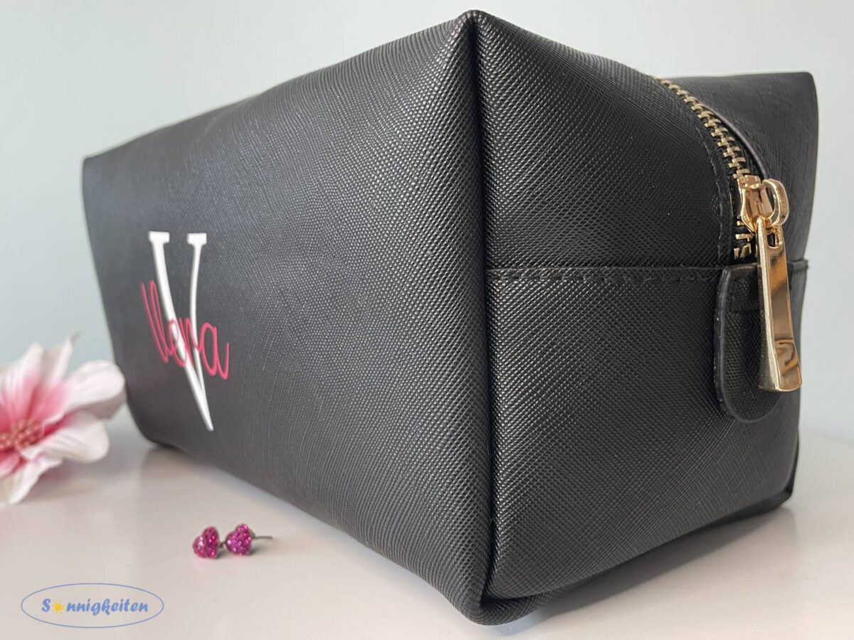 Kosmetiktasche-beauty-bag-schwarz-black-rose-gold-name-pink